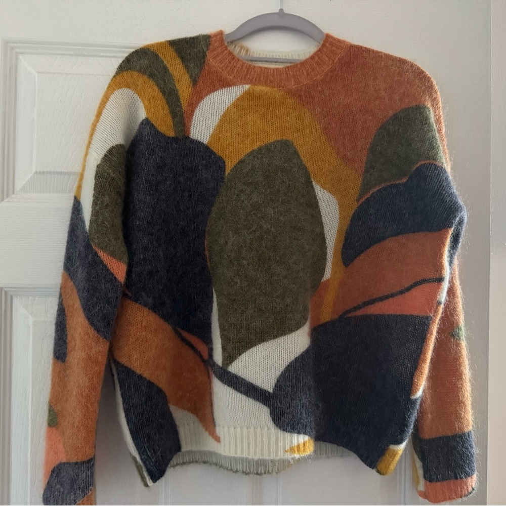Sezane Multicolor Abstract Sweater
